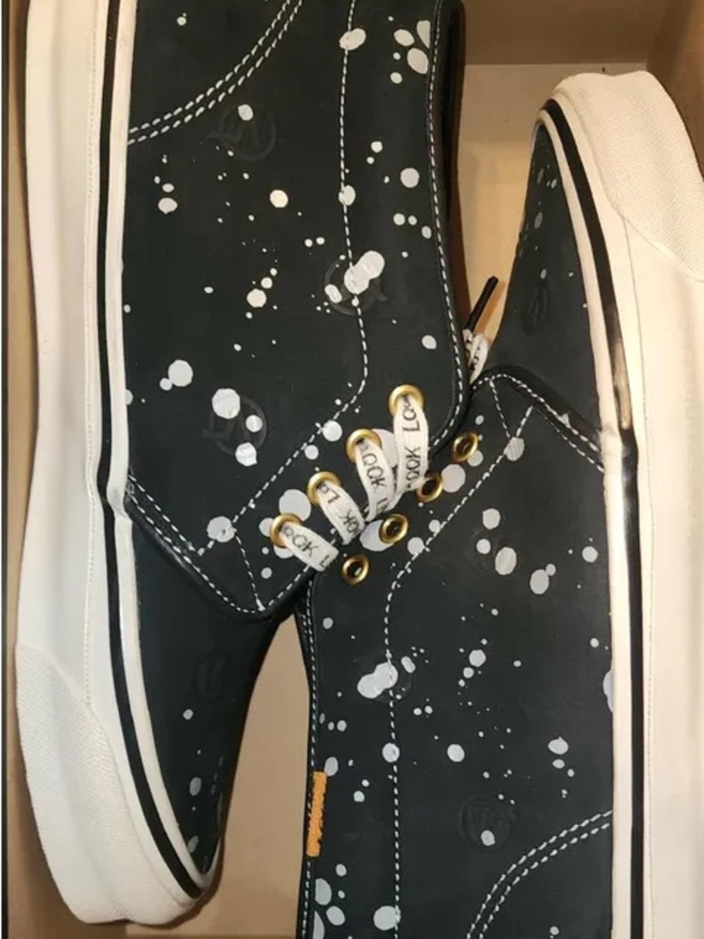 Vans Black & White Paint-Splatter Sneakers